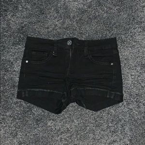 Black jean shorts